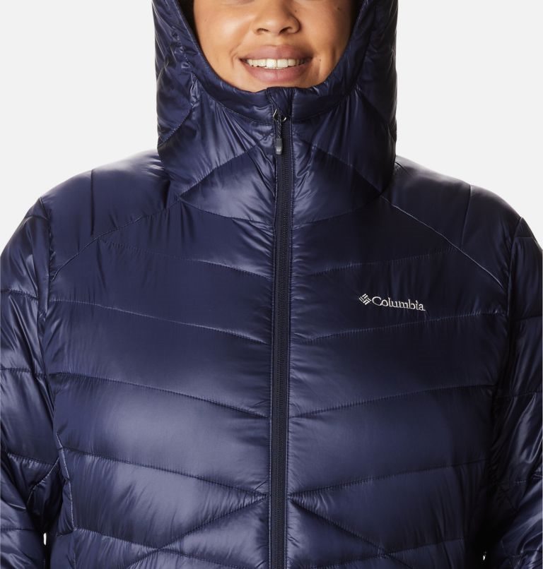 Women's Columbia Joy Peak Omni-Heat Infinity Mid Hooded Insulated Jackets Navy | Plus Size CA-V8651